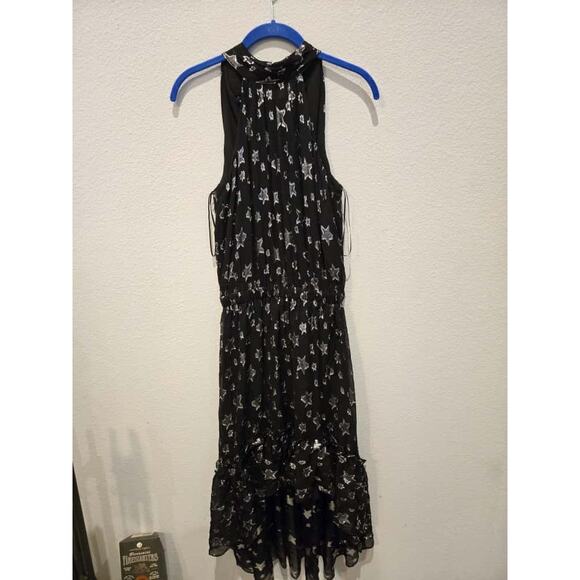Ramy Brook Mihal Women's Star Print Halter Hi-Low Dress Black Size XS - Picture 1 of 12
